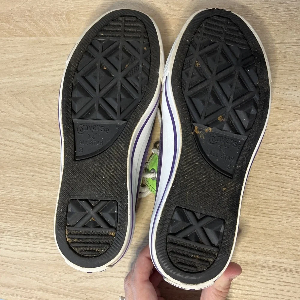 Converse All Star Low Purple Green Fade Women's 5 Big‎ Kids 3.5 Halloween Chucks